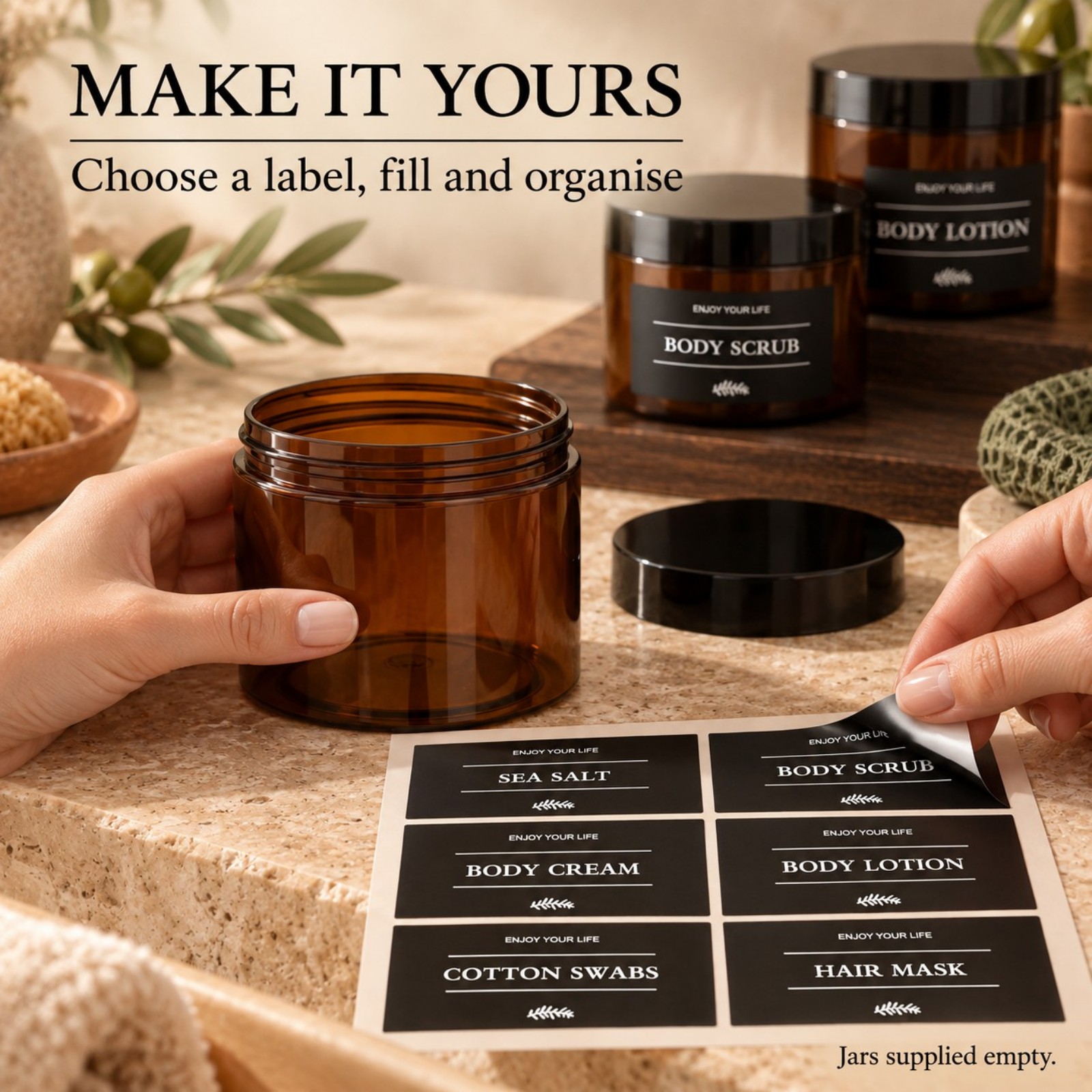 Bathroom Storage Jars with Lab - Bath Salts recension och pris